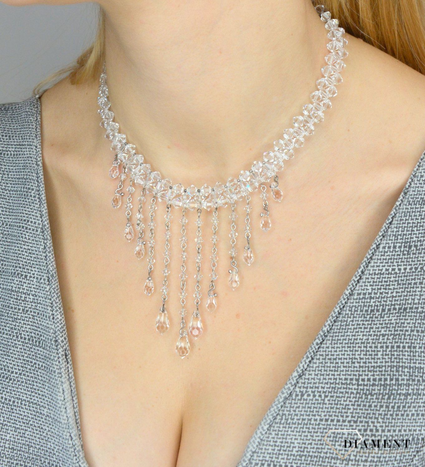 Naszyjnik z Kryształami Swarovskiego  NR 480 wykonana ze srebra próby 925 oraz ekskluzywnych kryształów Swarovski®  (1).JPG